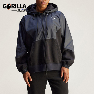 Adidas/阿迪达斯正品SMC女士休闲拼接运动经典宽松连帽外套JI5243