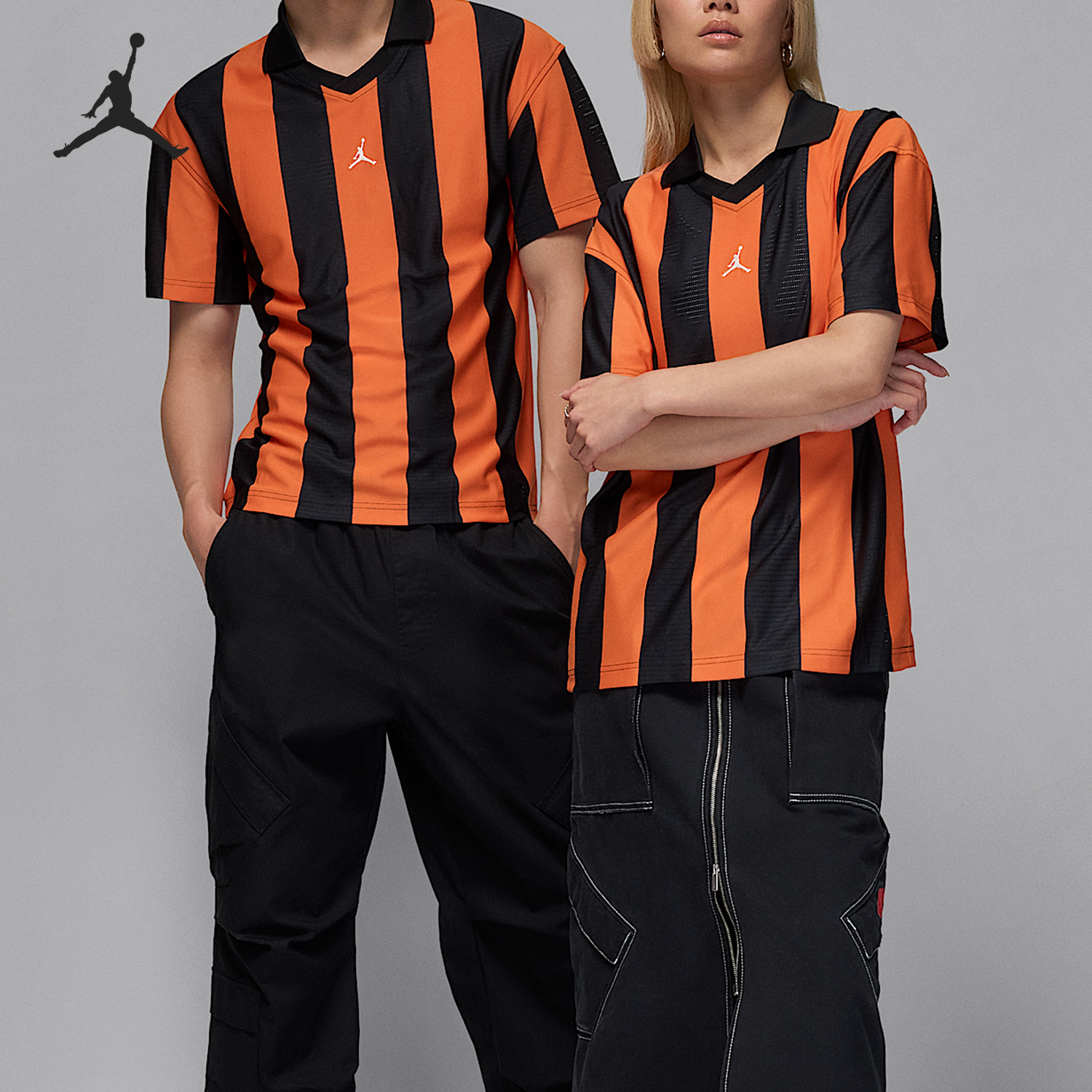 Nike/耐克正品JORDAN男士针织条纹运动宽松上衣HV0108-010