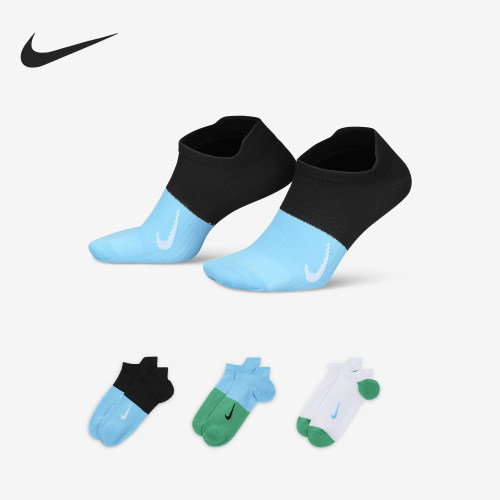 耐克女士针织训练船袜三双装