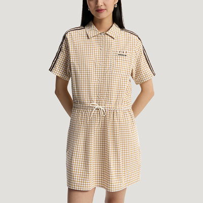 Adidas/阿迪达斯正品三叶草女士复古经典系带收腰连衣裙KU9401
