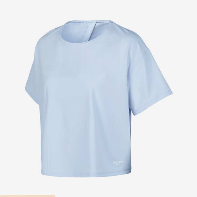 斯凯奇女士简约透气运动短款短袖