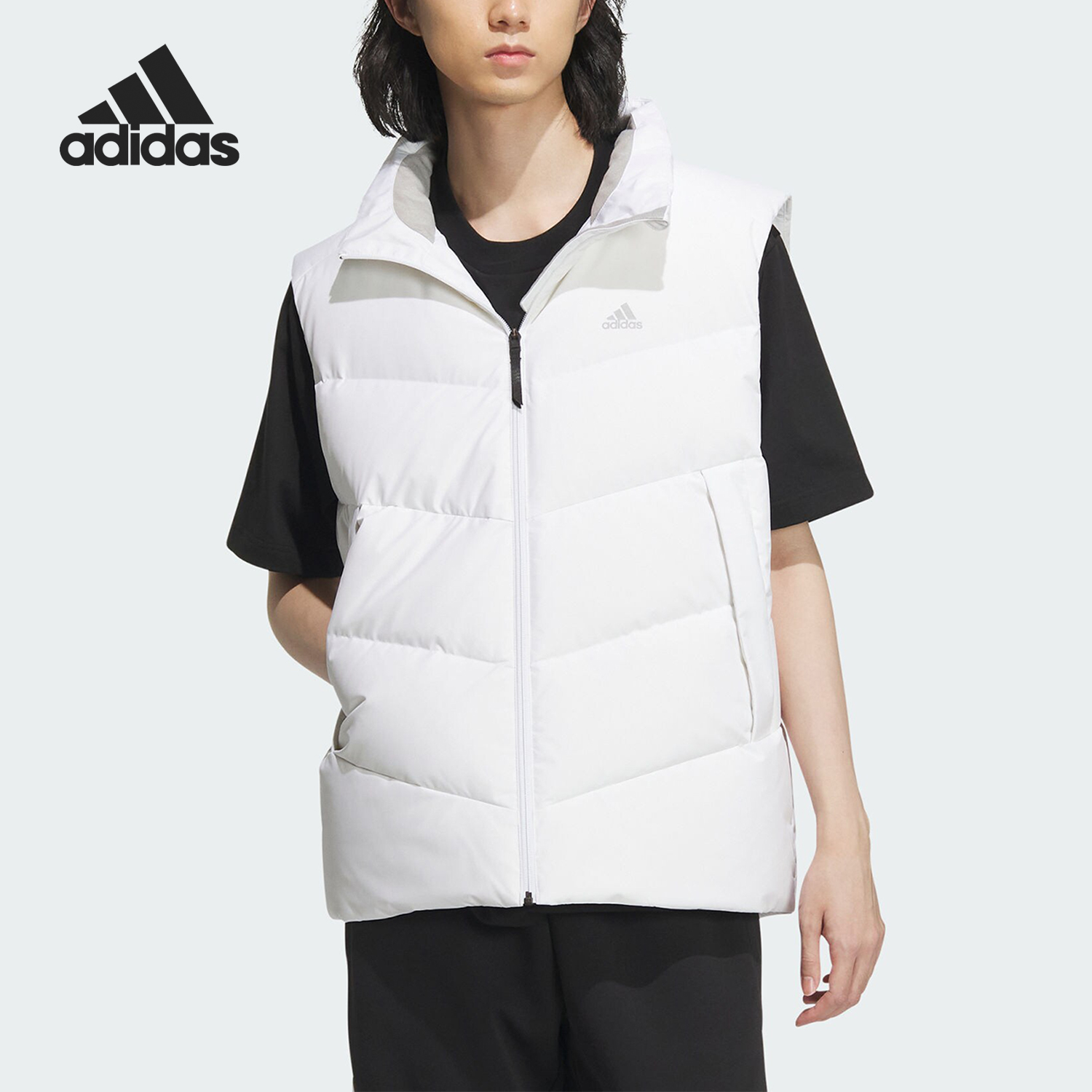 Adidas/阿迪达斯正品新款男子保暖防风羽绒运动马甲IS0369