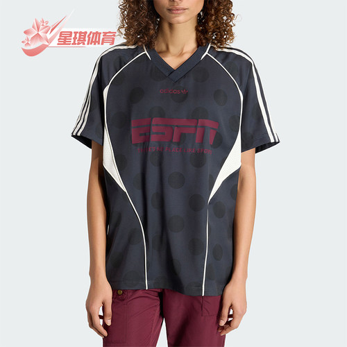 Adidas/阿迪达斯正品三叶草女士透气街头风波点运动短袖T恤KV1189