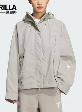 Adidas/阿迪达斯正品2025秋季款女士休闲连帽梭织保暖外套KS0066