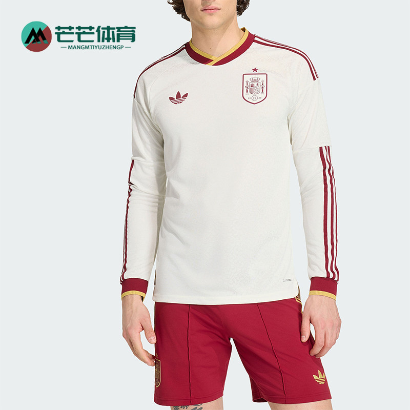 Adidas/阿迪达斯正品三叶草男士复古足球球衣舒适长袖T恤KA1957