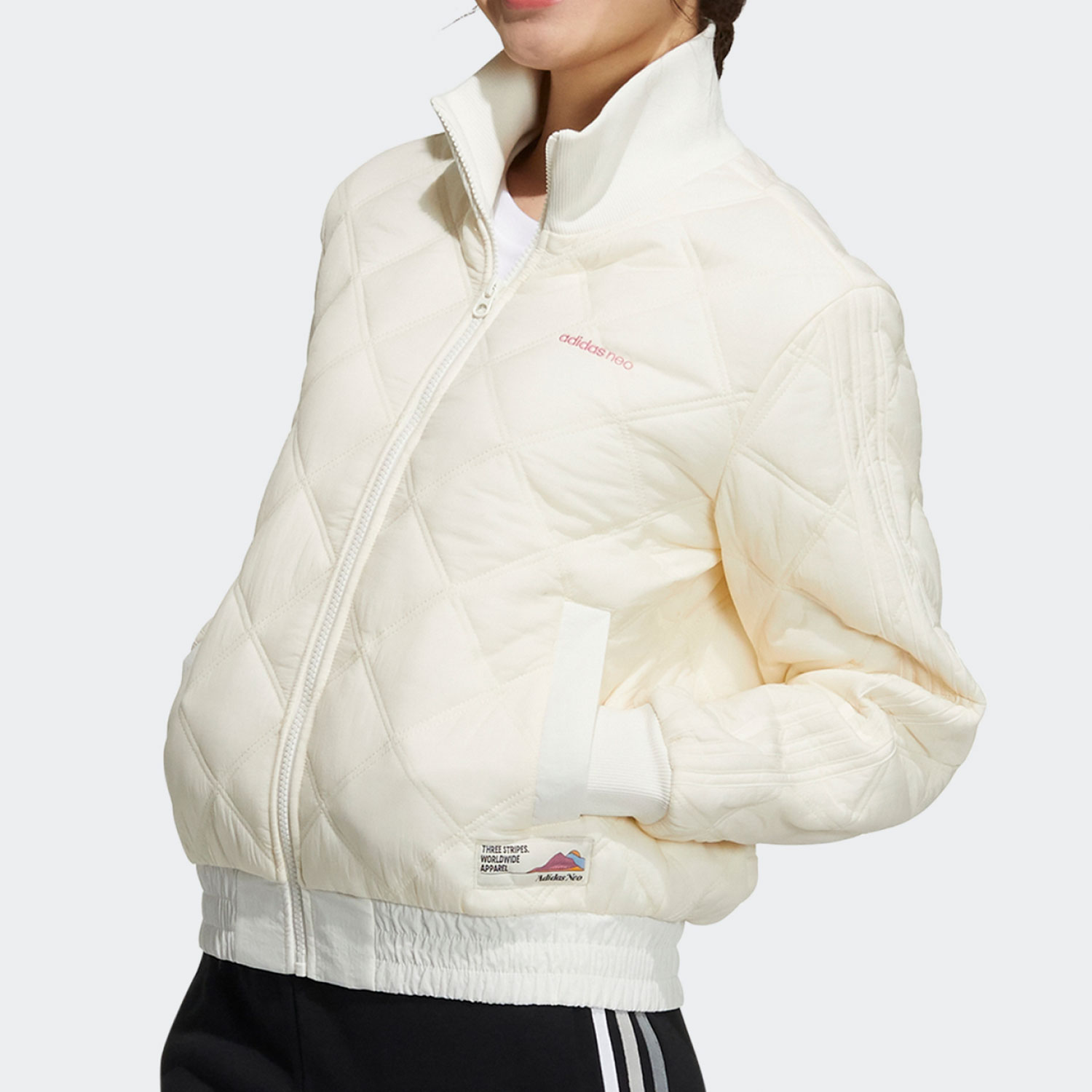 Adidas/阿迪达斯 正品Neo  女子立领运动保暖棉服H18640