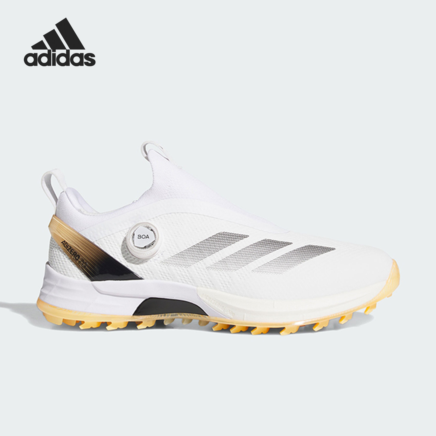 Adidas/阿迪达斯正品ADIZEROZG新款男经典白黄色高尔夫鞋HQ5052