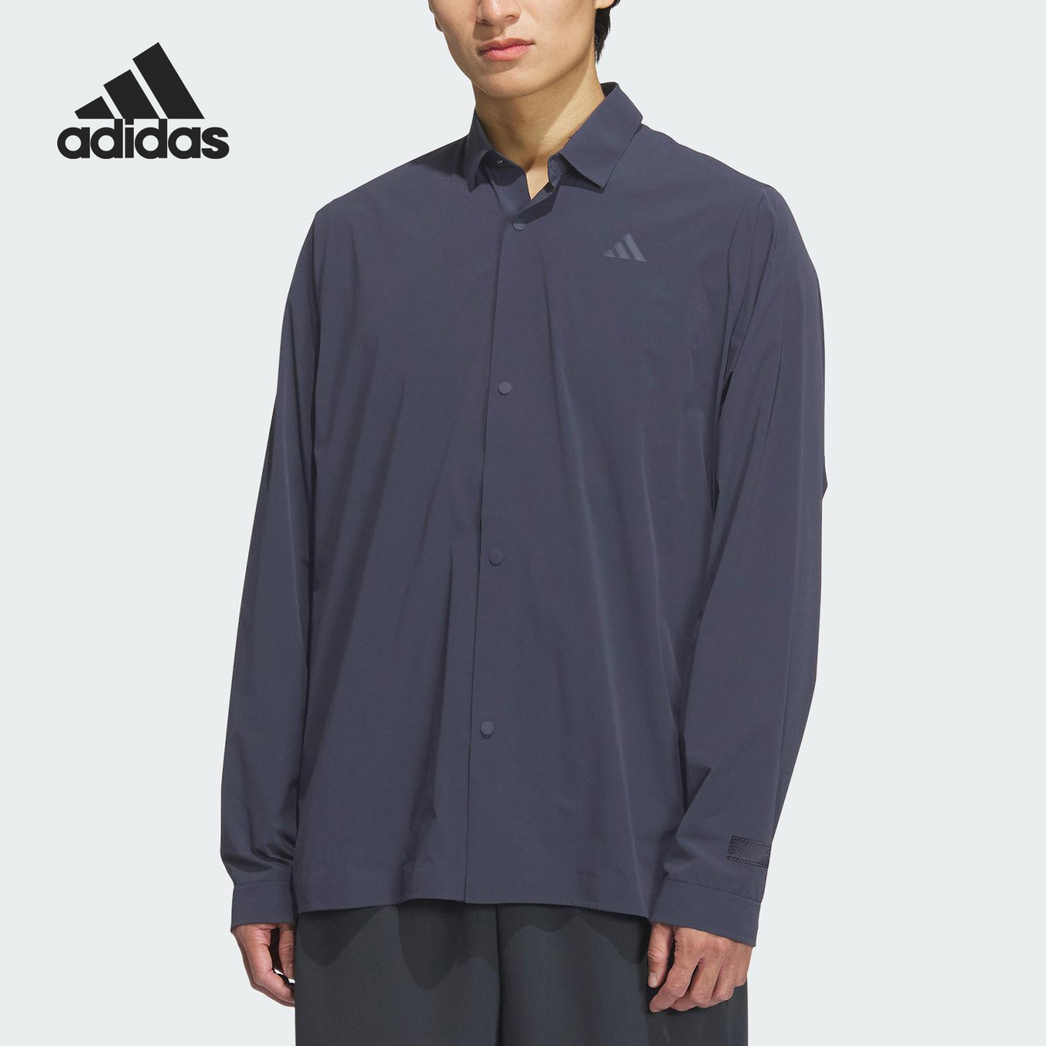 Adidas/阿迪达斯正品2025男士宽松运动透气休闲翻领衬衫JM0968
