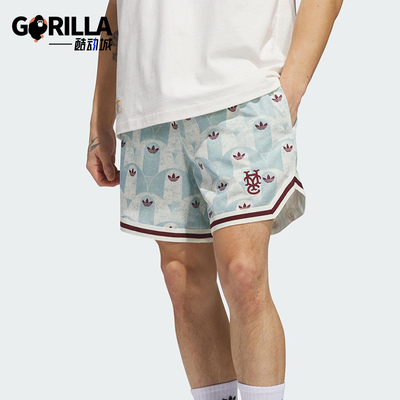 Adidas/阿迪达斯正品三叶草男女同款印花针织运动休闲短裤JC5973