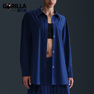 Nike/耐克正品2025 Dri-FIT女士翻领休闲运动宽松衬衫HM8385-455