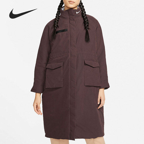 耐克女子中长款保暖棉服