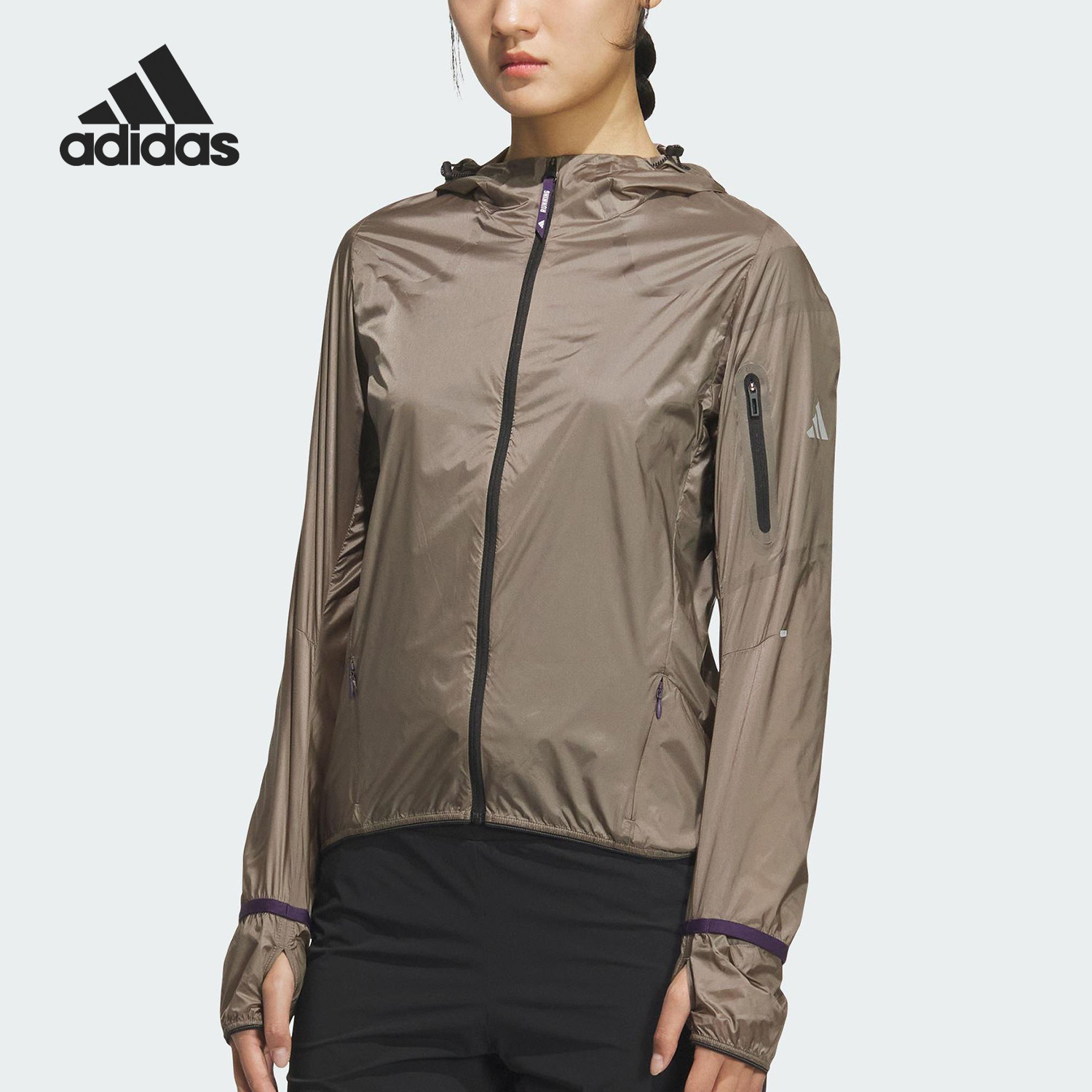 Adidas/阿迪达斯正品2025秋季款女士时尚跑步日常运动外套KC0385