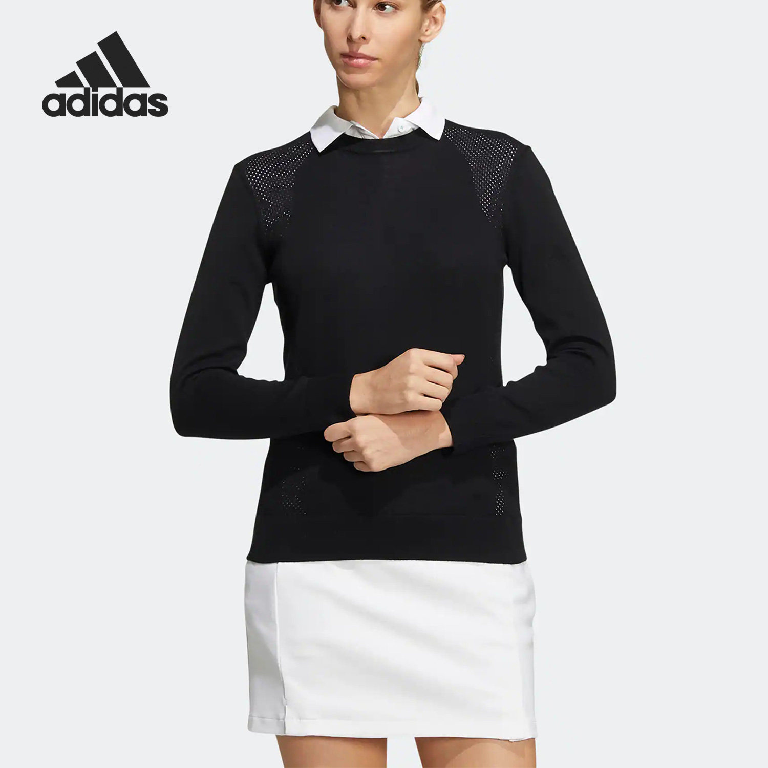 Adidas/阿迪达斯官方正品当季新款女子高尔夫毛织套头衫HA5846,运动服/休闲服装,运动卫衣/套头衫,淘宝优惠券,粉丝福利购,淘宝优惠卷