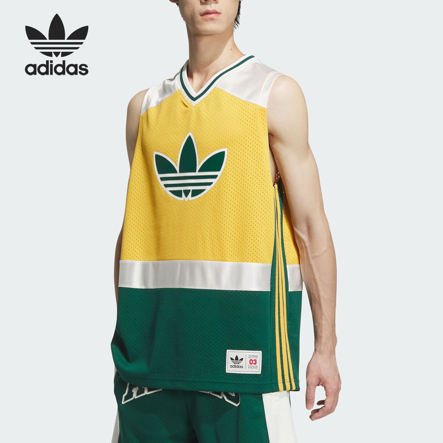 Adidas/阿迪达斯官方正品三叶草男女时尚V领运动休闲背心JD6401