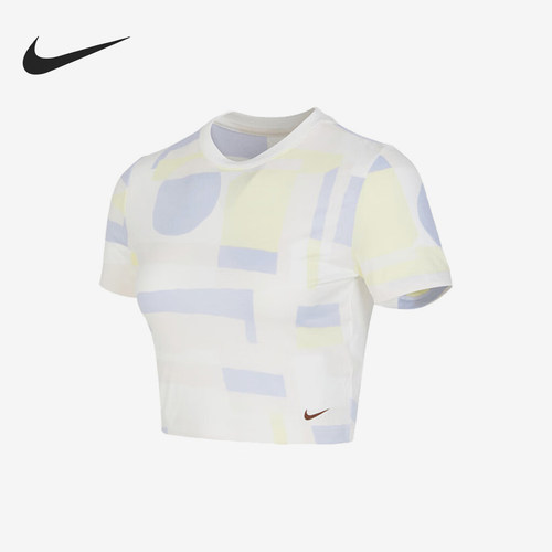 Nike/耐克正品夏季女士高腰透气休闲运动短袖T恤FJ7713-133