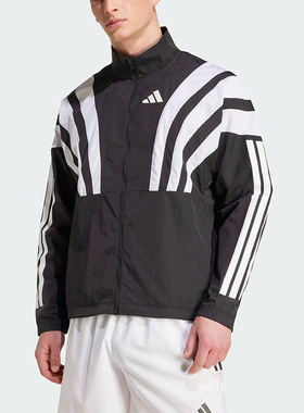Adidas/阿迪达斯正品2025秋季款男士休闲跑步立领运动外套HZ3692