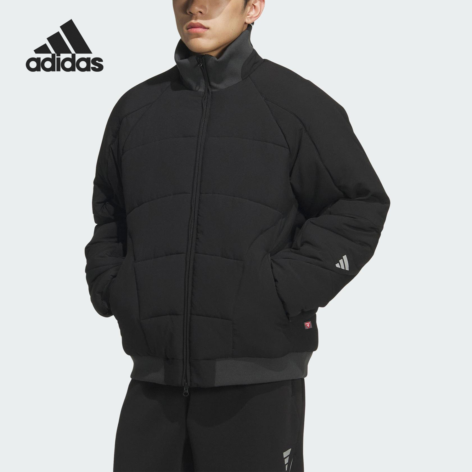 Adidas/阿迪达斯正品2025秋季款男士保暖运动宽松棉服KC2570