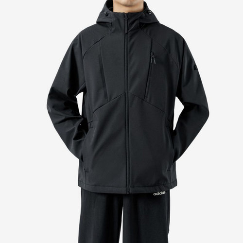 Adidas/阿迪达斯正品冲锋衣新款男黑色骑行经典夹克外套KG8966