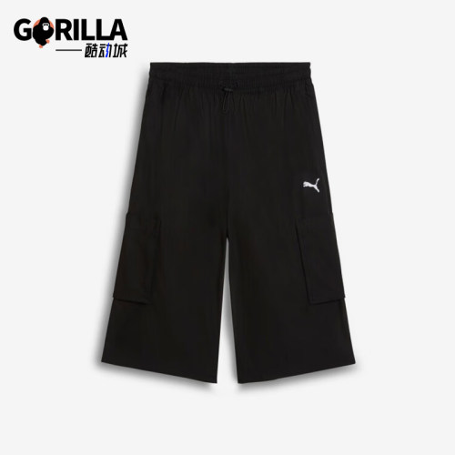 Puma/彪马正品2025秋季款男女工装运动休闲透气六分短裤631846-01