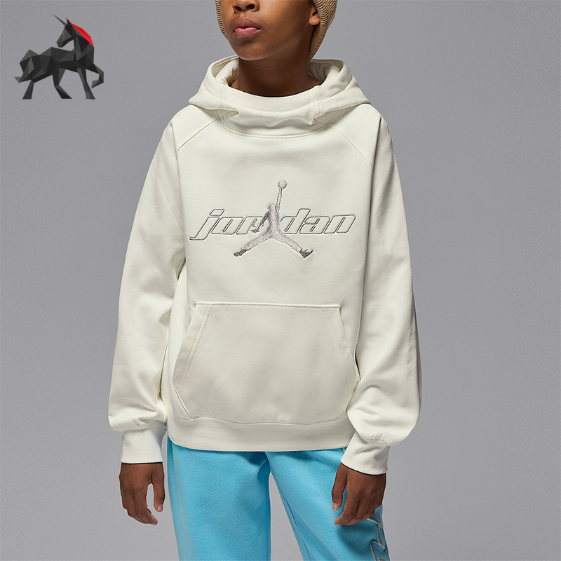 Nike/耐克正品JORDAN大童运动套头日常针织连帽卫衣IO6209-133