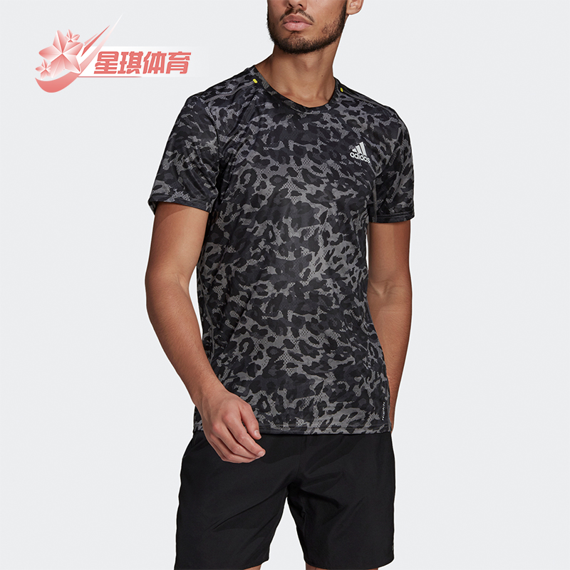 阿迪达斯男士透气休闲短袖T恤