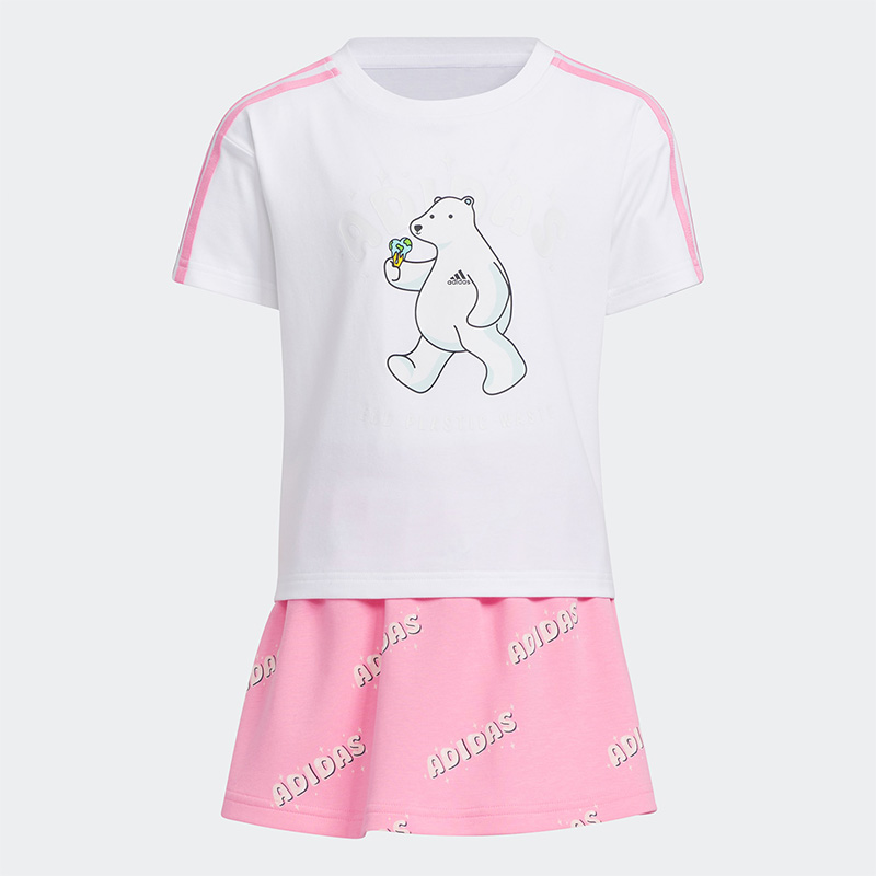 阿迪达斯小童运动短袖裤裙套装