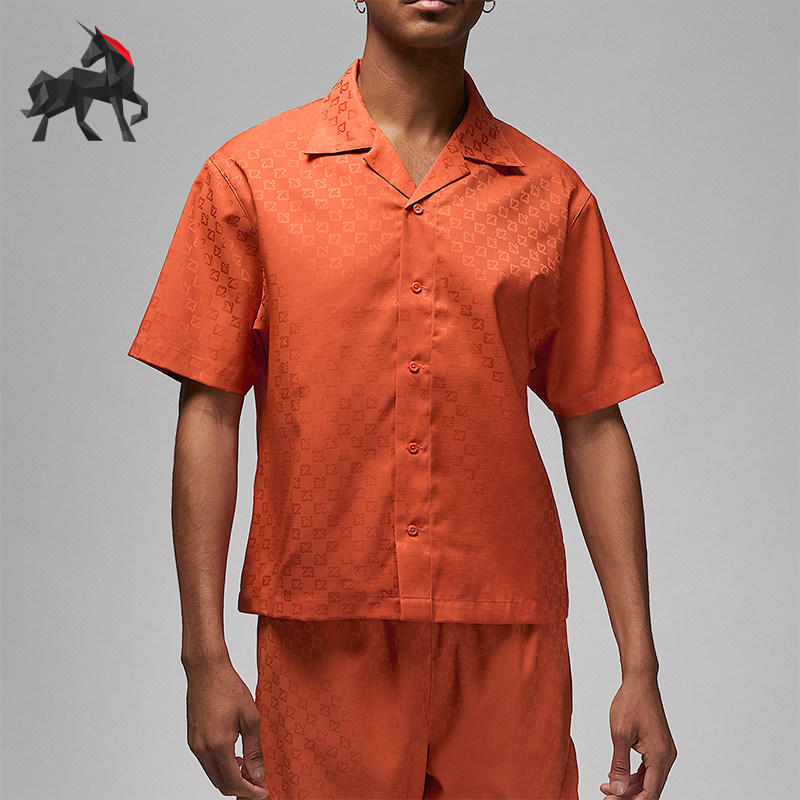 Nike/耐克正品JORDAN男士时尚翻领潮流短袖衬衫DX9682-812