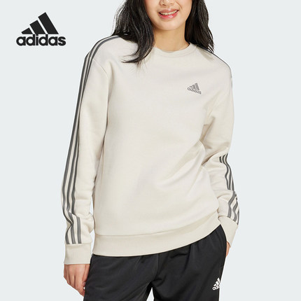 Adidas/阿迪达斯官方正品新款女士圆领加绒运动休闲套头衫IY1705