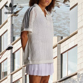 针织网格透气POLO衫 三叶草男女时尚 JE9594 阿迪达斯正品 Adidas