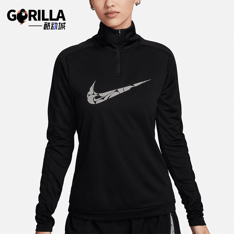 Nike/耐克正品Dri-FIT女士运动训练半拉链跑步T恤FN2637-010
