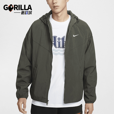 耐克男士户外梭织连帽宽松外套