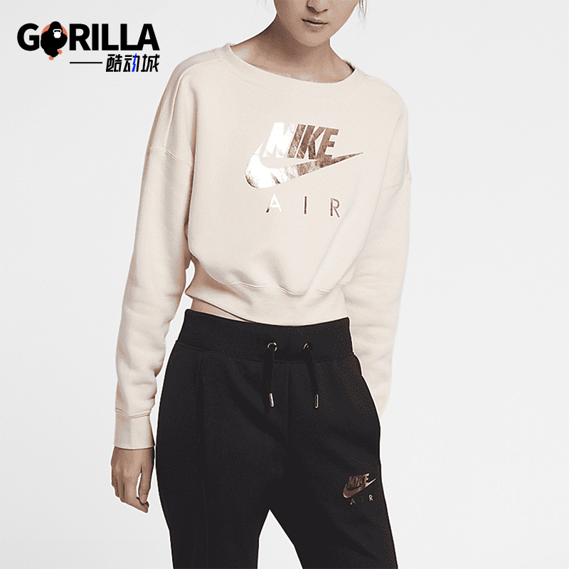 耐克女士圆领针织卫衣套头衫