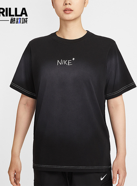 Nike/耐克正品Sportswear女士字母印花宽松经典短袖T恤II0451-010