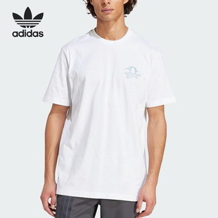 印花休闲短袖 Adidas 三叶草男士 2025夏季 KC4956 阿迪达斯正品