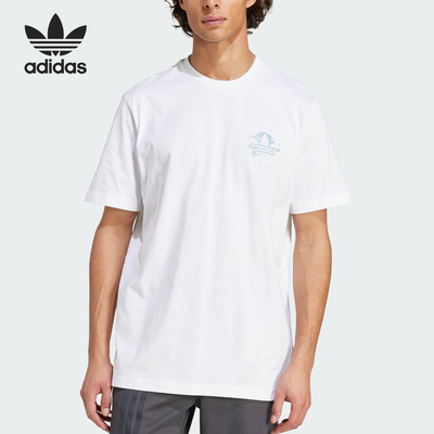 Adidas/阿迪达斯正品2025夏季三叶草男士印花休闲短袖KC4956