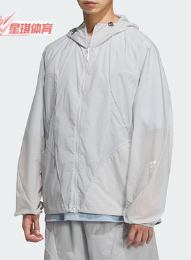 Adidas/阿迪达斯正品2025男士轻薄宽松经典连帽运动外套JZ8715