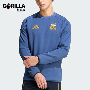 Adidas/阿迪达斯正品2025冬季款男士日常圆领套头足球卫衣JZ6315