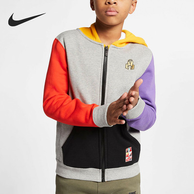 Nike/耐克正品大童欧文春节限定己亥百家衣连帽运动外套CD6293