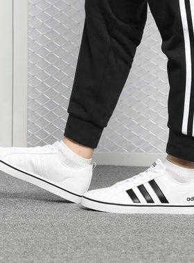Adidas阿迪达斯男鞋夏季新款运动防滑系带中帮休闲小白板鞋AW4594