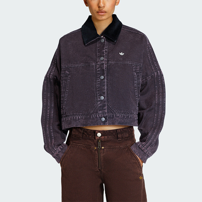 Adidas/阿迪达斯正品三叶草女士耐穿时尚宽松休闲翻领外套KC8889