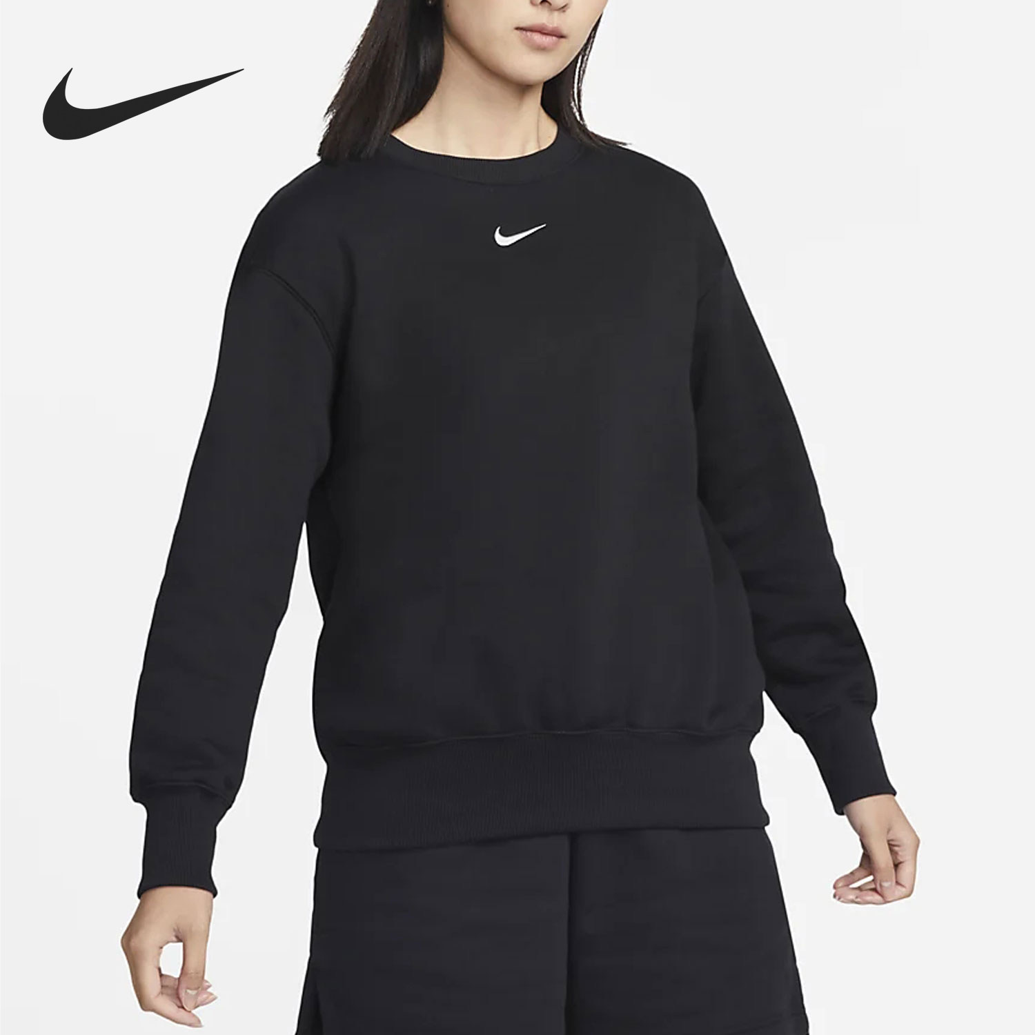 Nike/耐克官方正品新款女士加绒保暖针织圆领套头卫衣DQ5734-010,运动服/休闲服装,运动卫衣/套头衫,淘宝优惠券,粉丝福利购,淘宝优惠卷