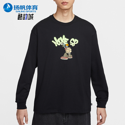 Nike/耐克正品2025秋季款男士耐穿圆领印花长袖上衣II5313-010