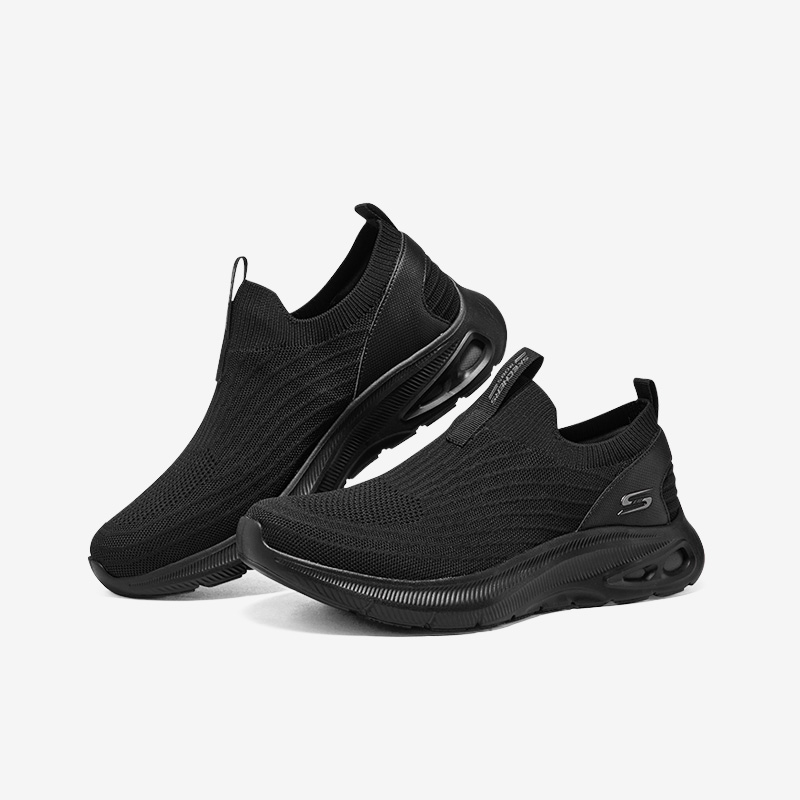 Skechers/斯凯奇正品简约运动男子柔软网面透气一脚蹬休闲鞋