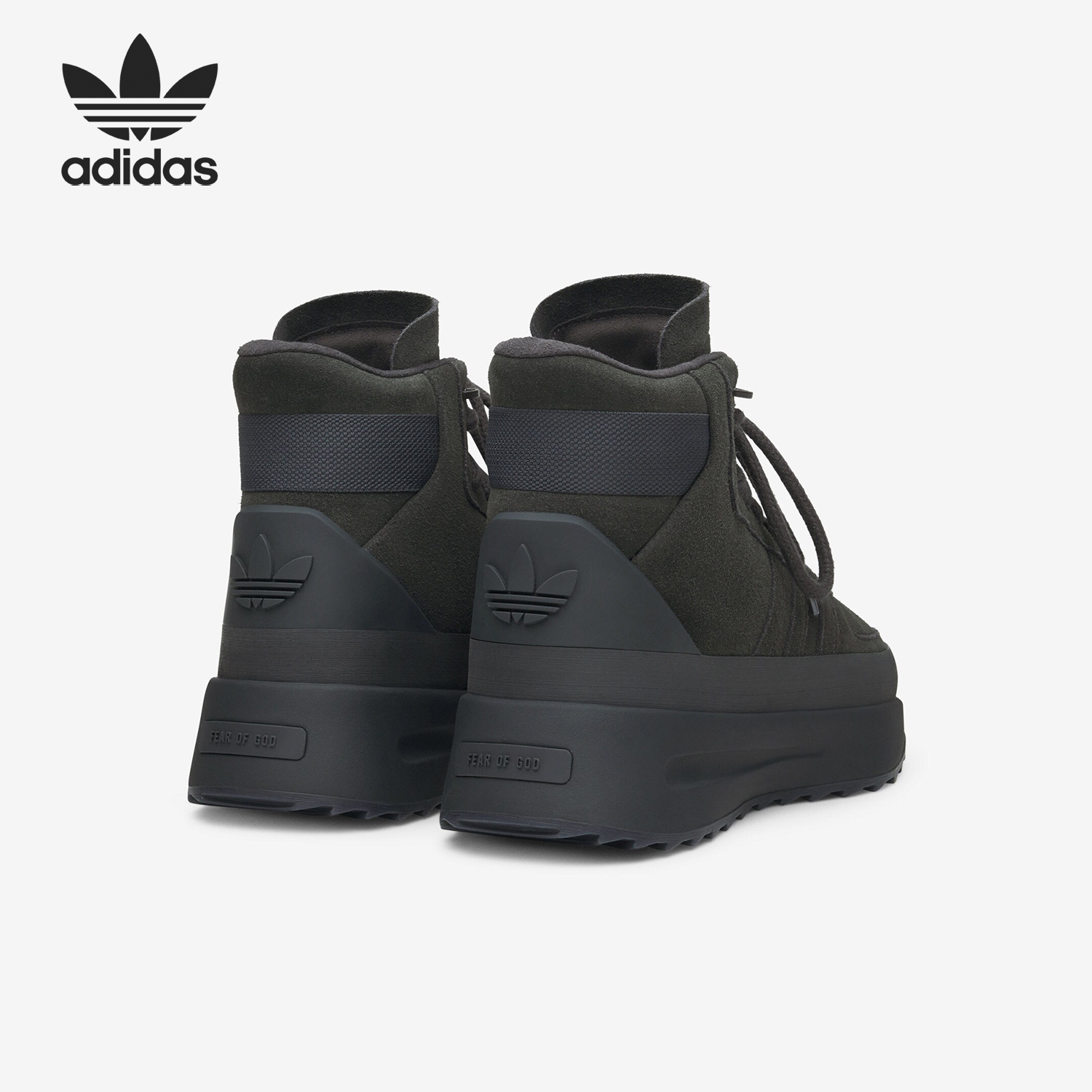 阿迪达斯男女中帮厚底户外徒步鞋