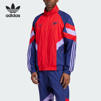 阿迪达斯男士拼接宽松立领外套