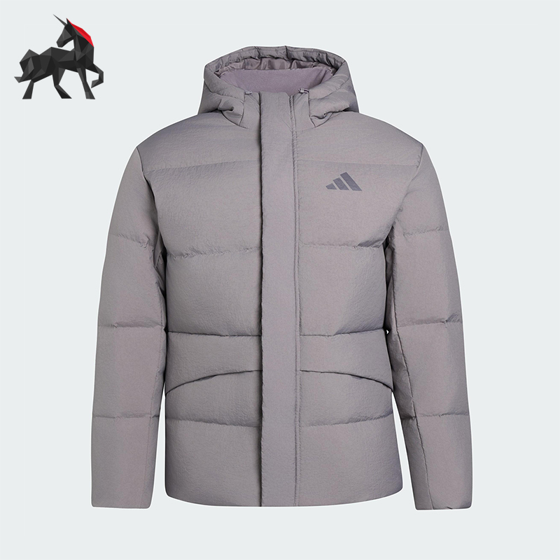 Adidas/阿迪达斯正品LINEAR男士运动连帽保暖休闲羽绒服KR0936