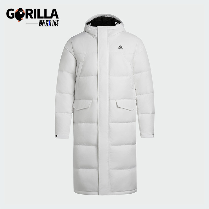 Adidas/阿迪达斯正品冬季新款男女连帽保暖长款羽绒服外套KF6749