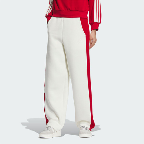 Adidas/阿迪达斯正品秋冬新款女士拼接简约宽松直筒裤JZ1650