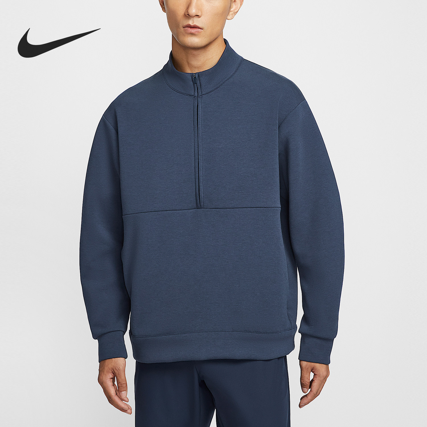 Nike/耐克官方正品春秋男士半拉链简约复古长袖卫衣HQ6954-451