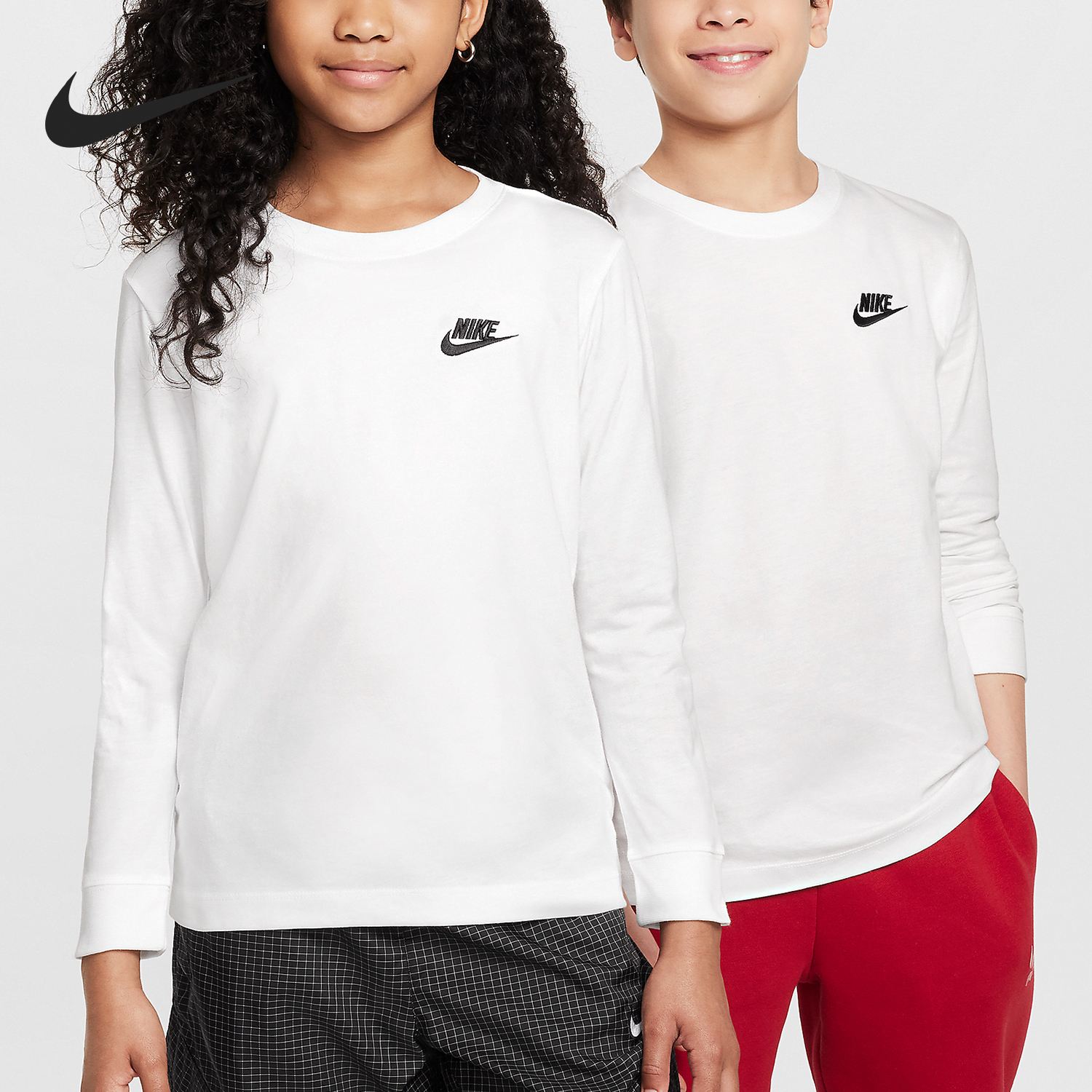 Nike/耐克正品新款大童柔软舒适运动休闲长袖T恤FZ4946-100